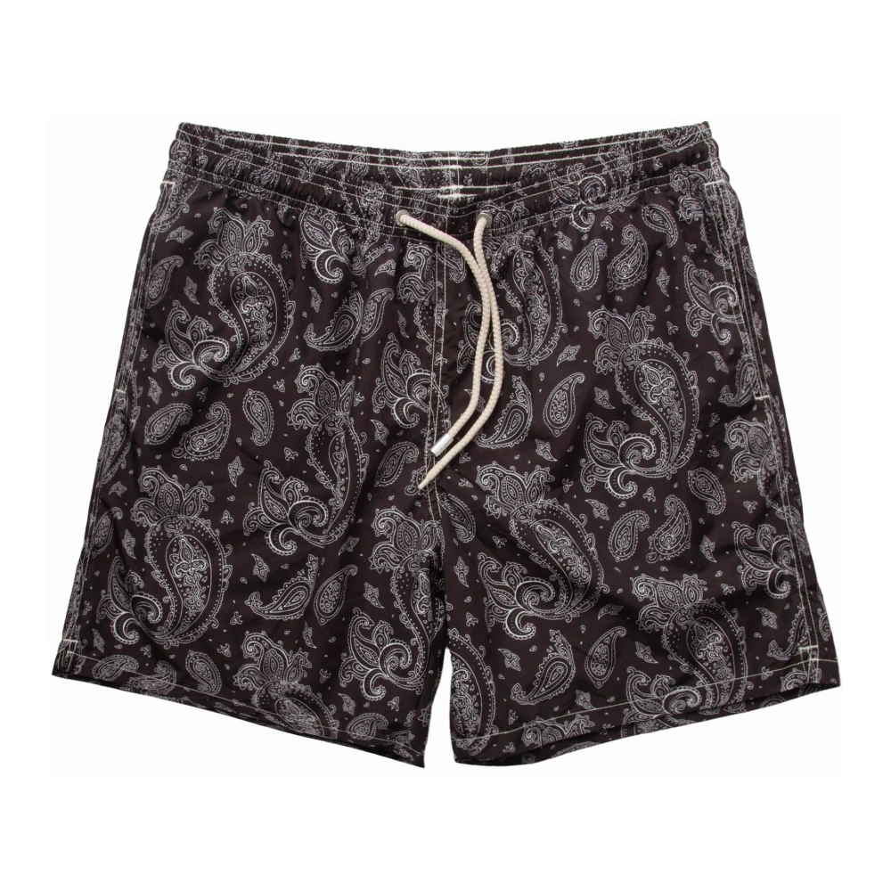 MC2 Saint Barth Stijlvolle Paisley Zwemshorts Black Heren