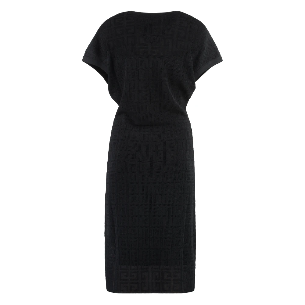 Givenchy Logo Jacquard Gebreide Jurk Black Dames