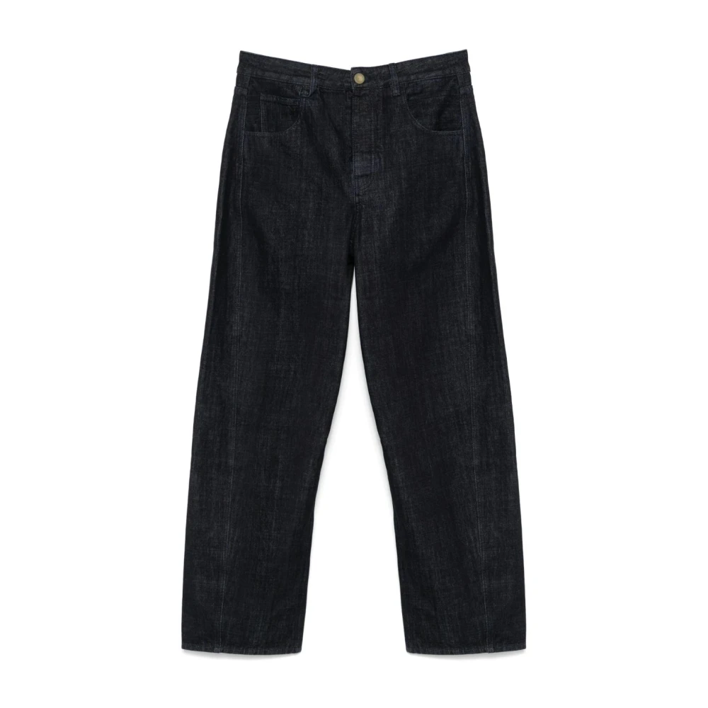 Jacquemus Indigo Blå Broderade Jeans Blue, Herr