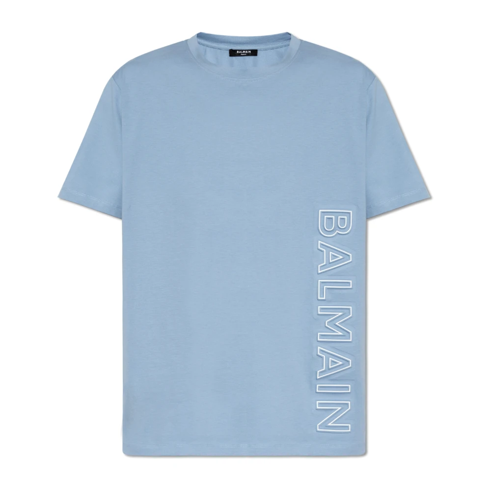 Balmain T-shirt met logo Blue Heren