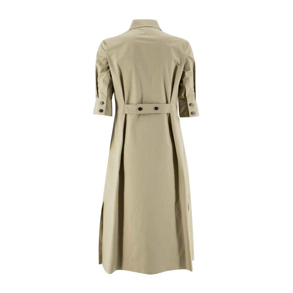 Antonelli Firenze Stretch Katoen Overhemdkraag Jurk Green Dames