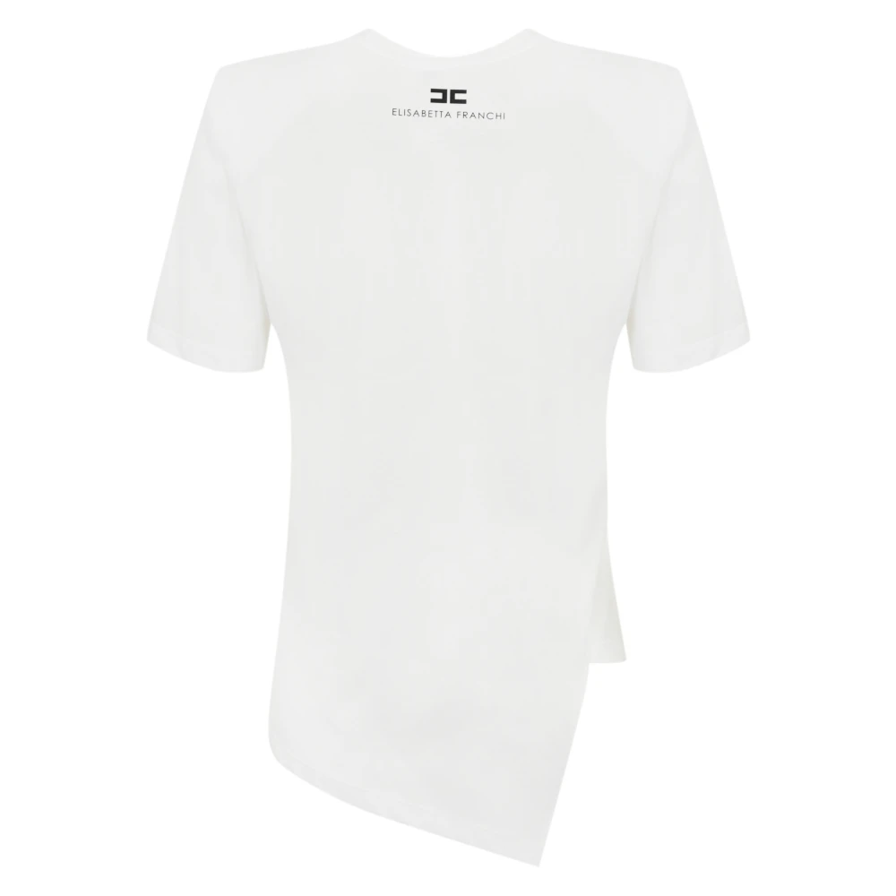 Elisabetta Franchi Dames Jersey T-shirt met Letterprint White Dames
