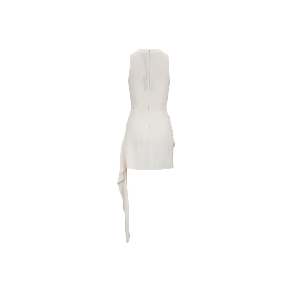 Elisabetta Franchi Korte Jurk met Rits en Haak Beige Dames