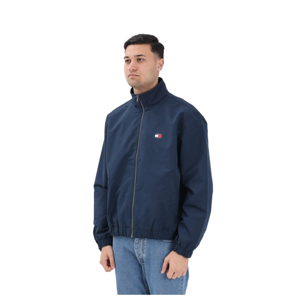 Tommy Jeans Men's Blue Light Jackets, S, Water-Repellent Funnel Neck Jacket