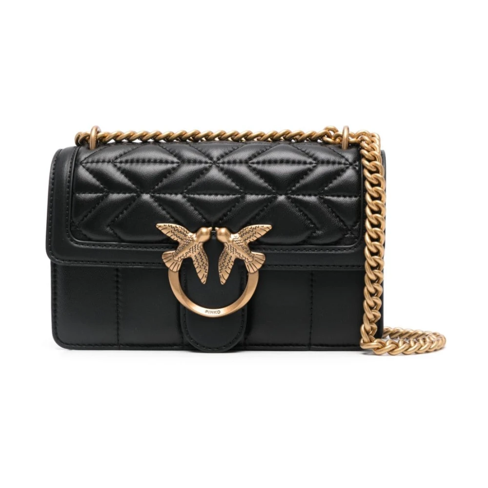 Pinko Gewatteerde Nappatas met Gouden Ketting Black Dames