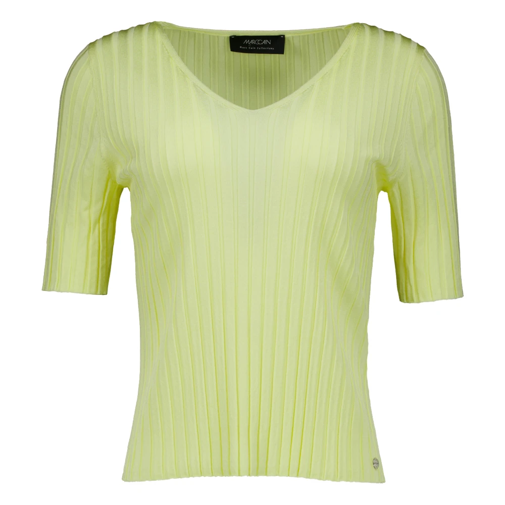 Marc Cain Women's Yellow V-Neck Knitwear, L, V-Neck Knitwear