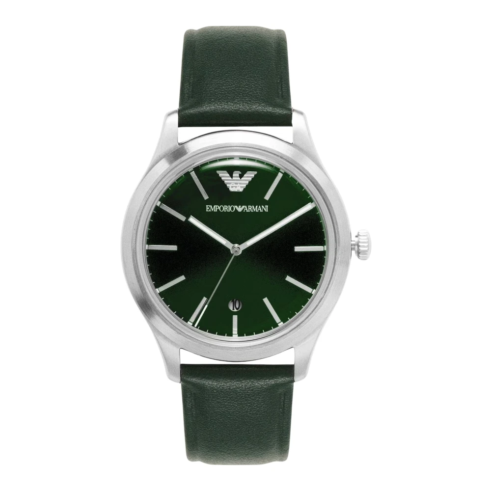 Emporio Armani Uomo Verde/Argento Orologio Da Polso, Ar11749, (Orologio Analogico, 41 Mm) - Immagine 3