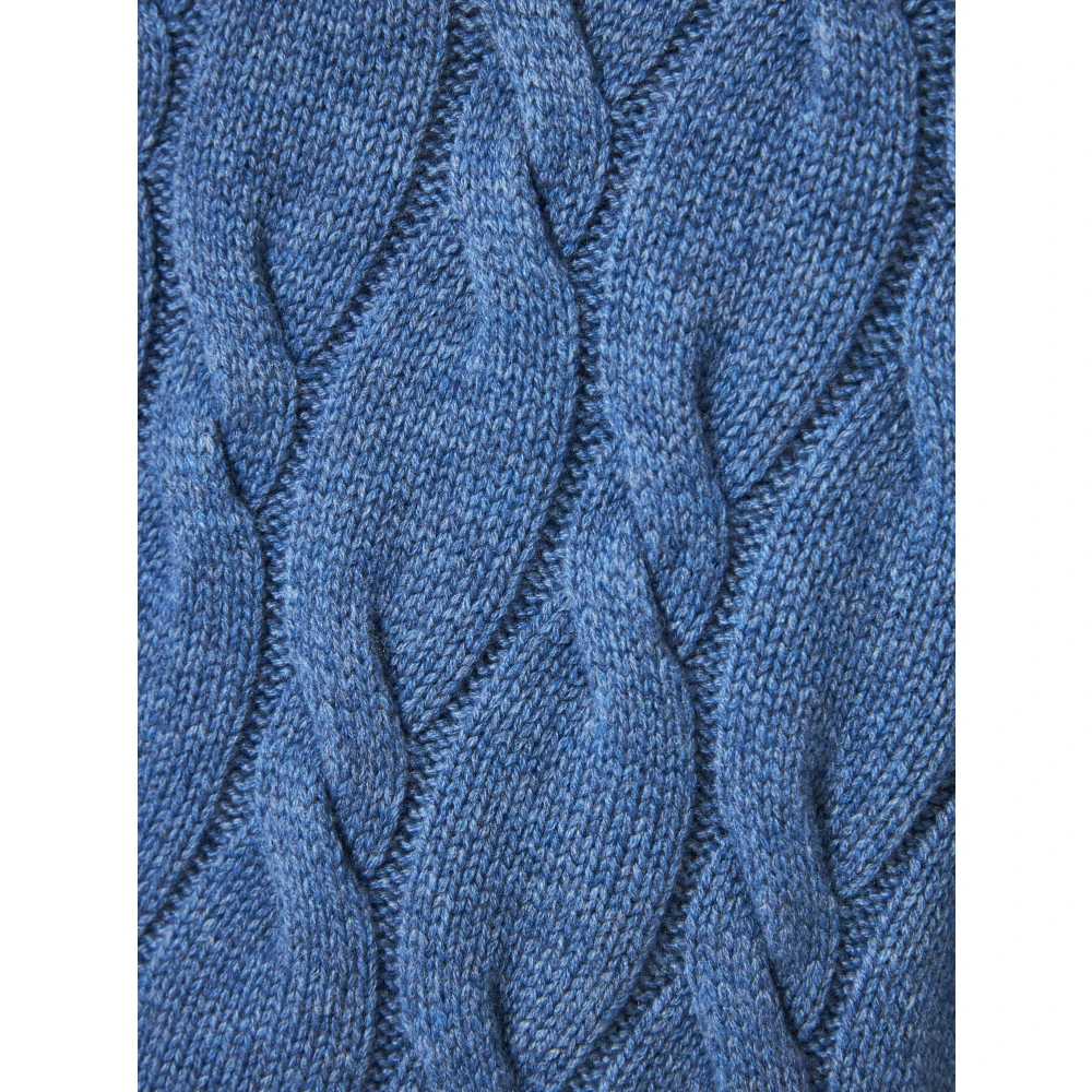Gran Sasso Luxe Cashmere Rollneck Sweater Blue Heren