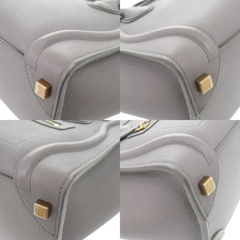 Celine Vintage Pre-owned Leather handbags Gray Dames