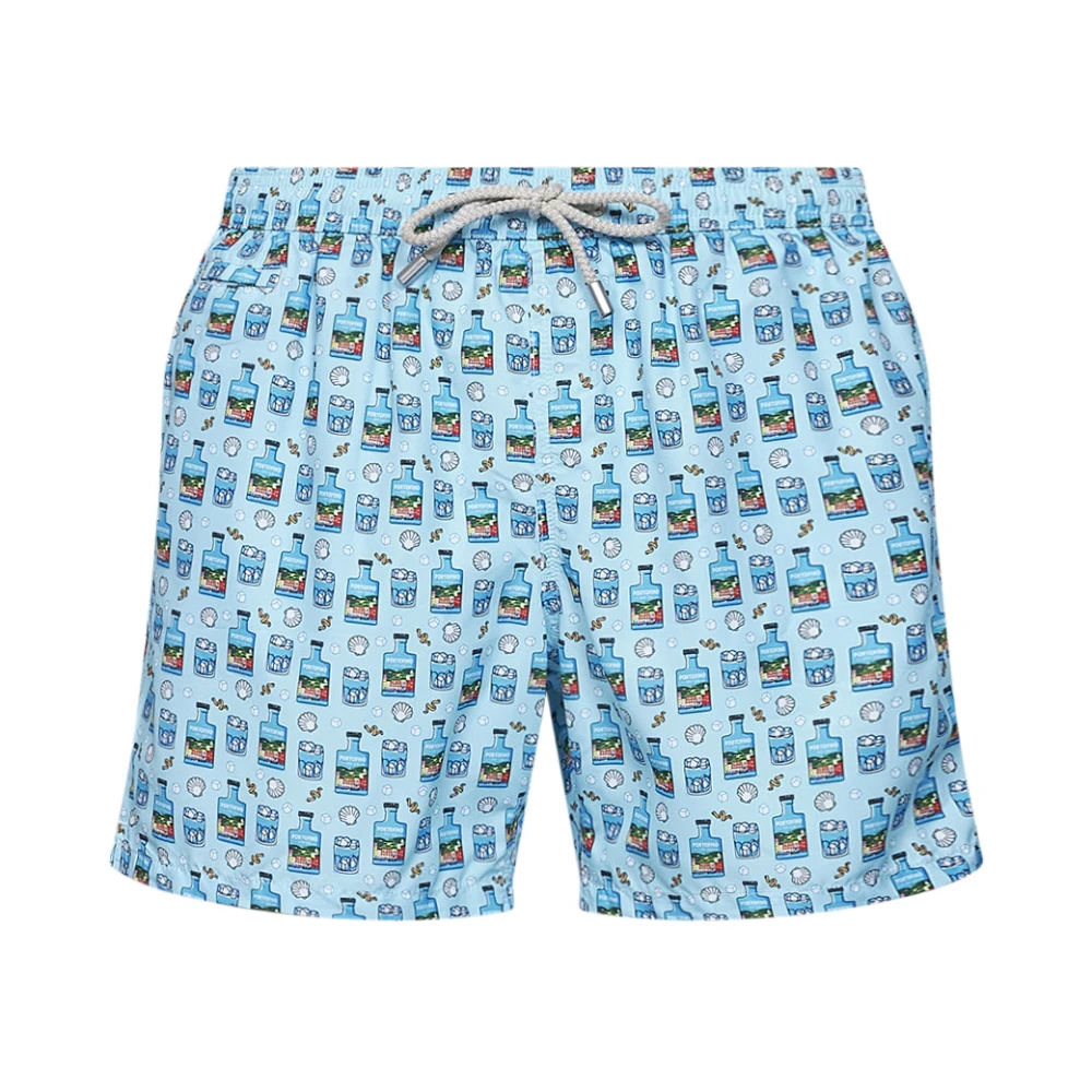 Mc2 Saint Barth , Beachwear, Male, Blue, S, Lighting Swim Shorts