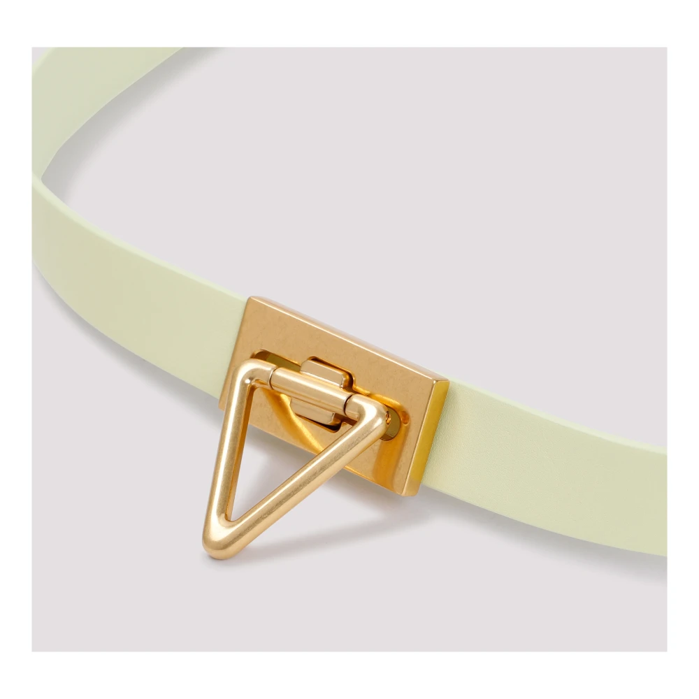 Bottega Veneta Citroen Gewassen Gouden Leren Riem Beige Dames