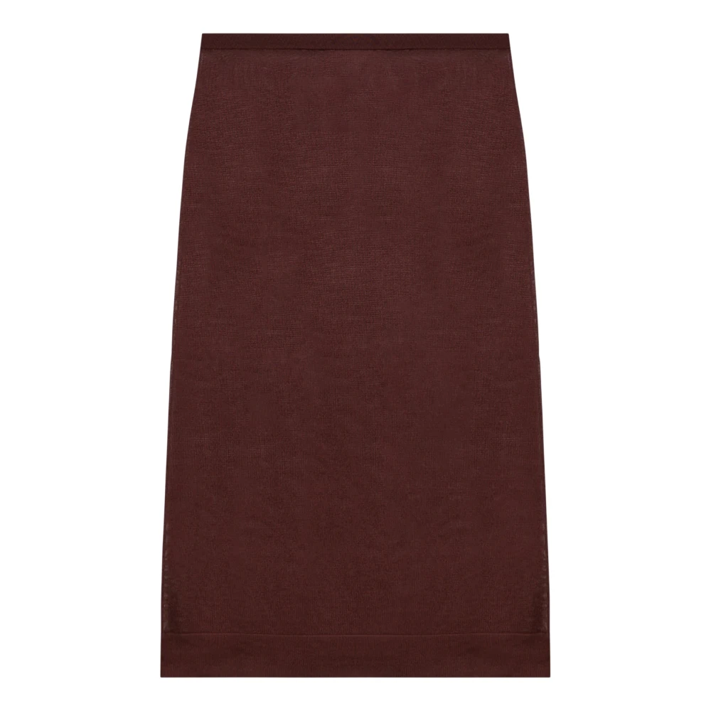 Saint Laurent Lange Rok in Trendy Stijl Brown Dames