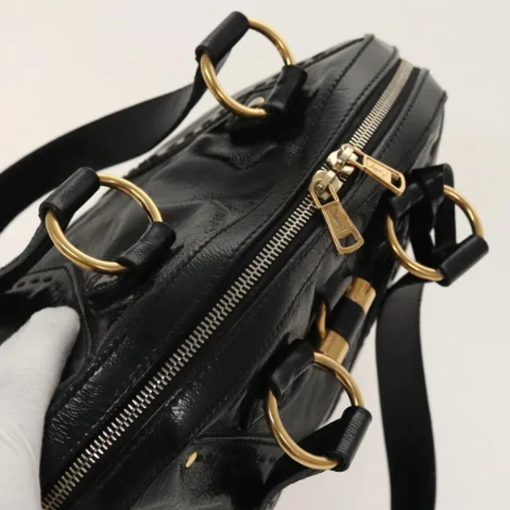Saint Laurent Vintage Pre-owned Leather handbags Black Dames