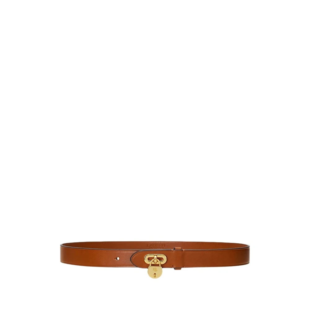 Ralph Lauren Leren riem met hangslot Brown Dames