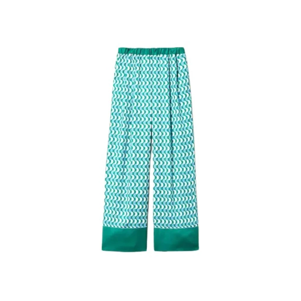 Twinset Femme Vert - Pantalon Palazzo En Satin - Pantalons - Taille: 40 Fr