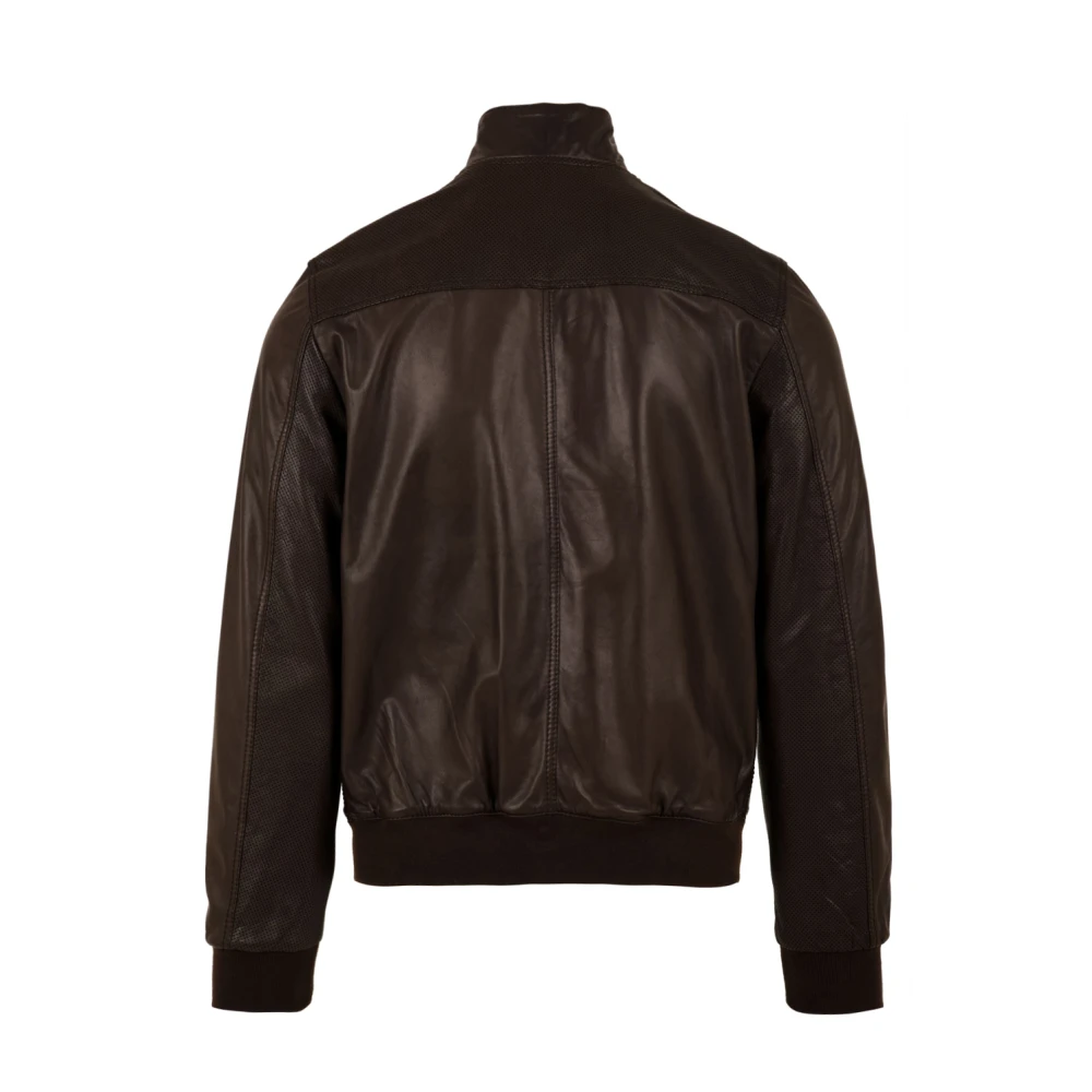 The Jack Leathers Fresco Napl Wood Brown Leren Jassen Brown Heren