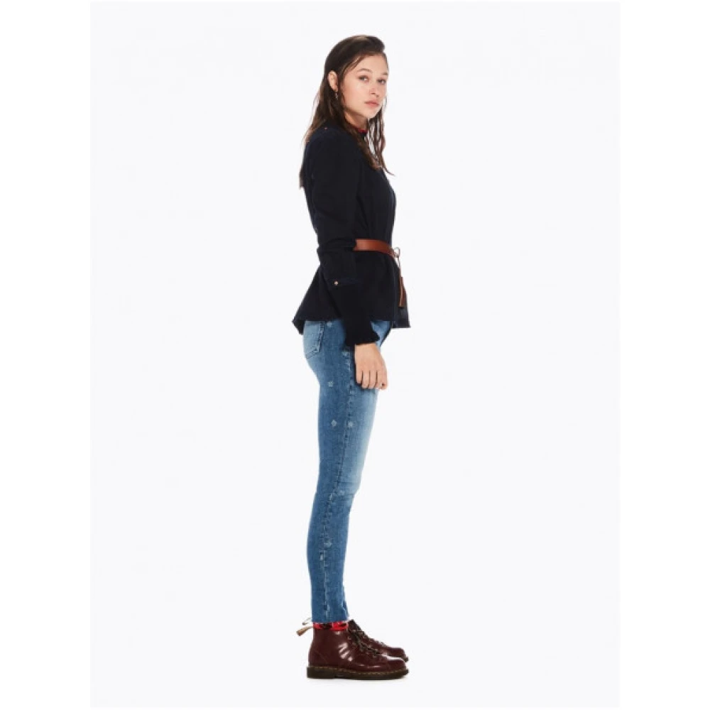 Scotch & Soda Geborduurde Skinny Jeans met Hartdetails Blue Dames