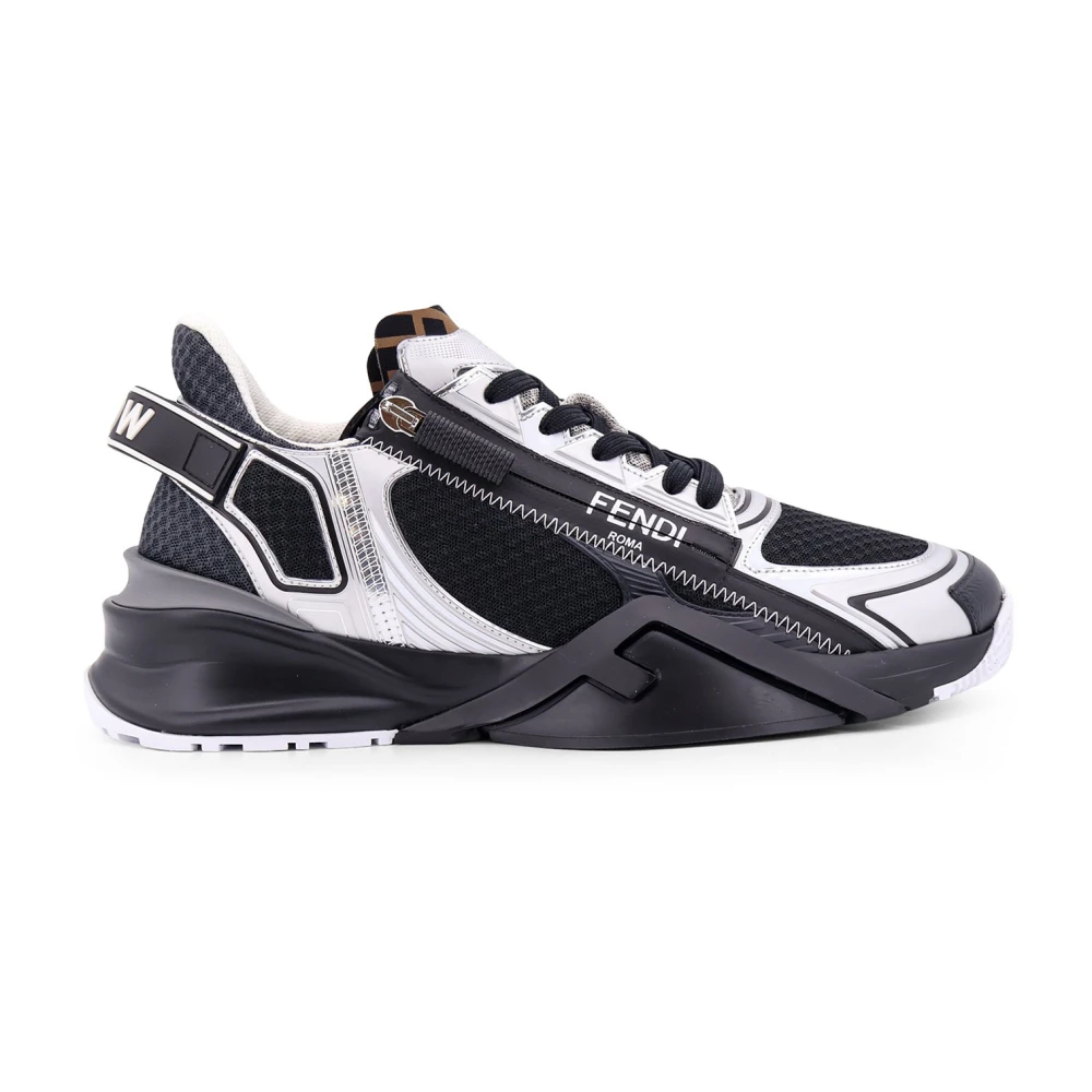 Fendi Mesh Sneakers met FF-detail Heren Schoenen Grijs
