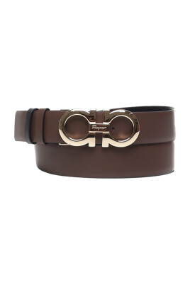brown-leather-gancini-buckle-belt