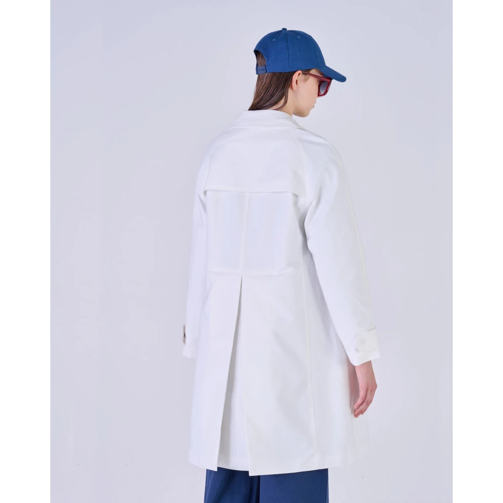 Silvian Heach Lange Single-Breasted Trenchcoat White Dames