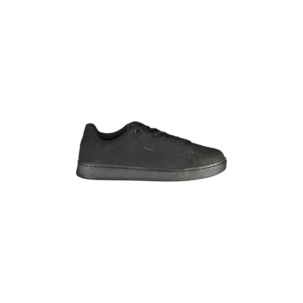 Gas Men's Black Sneakers, 7 Uk, Polyester Sneaker With Modern Design