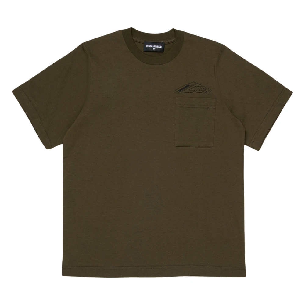 Dsquared2 Unisex Kids Green Kids Short Sleeve T-Shirts, 14 Y, Icon Pocket T-Shirt