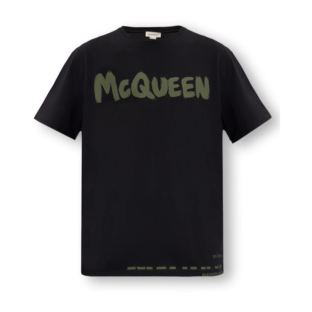 Alexander mcqueen Graffiti Logo Print T-shirt Black Heren