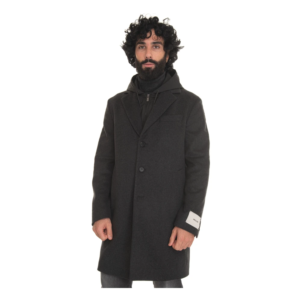 Paoloni Hooded Jas met Afneembare Binnenkraag Black Heren