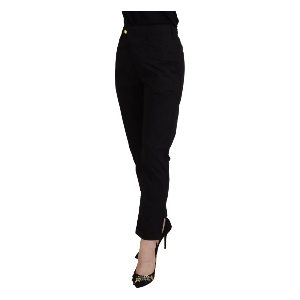 Cycle Zwarte Katoenen Taps Toelopende Broek Black Dames