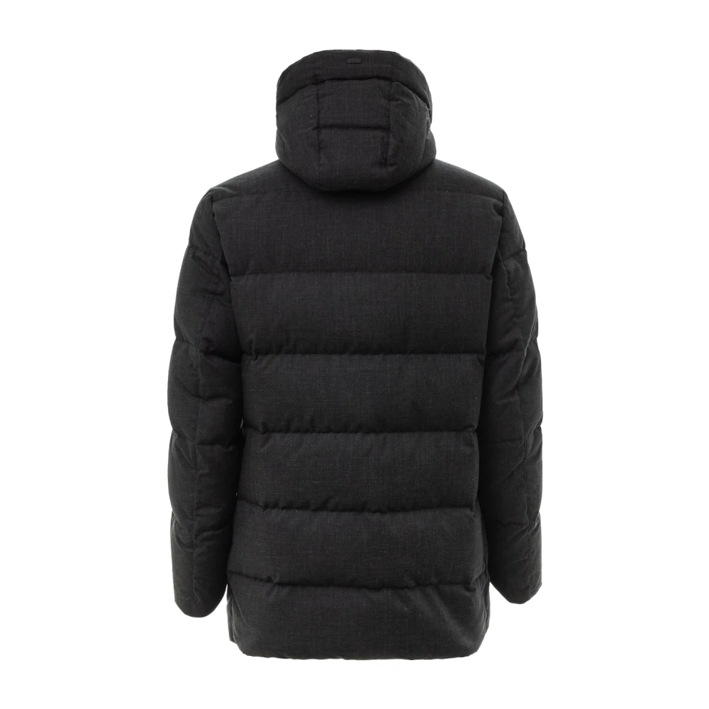 Herno Gewatteerde Jas met Capuchon Black Heren