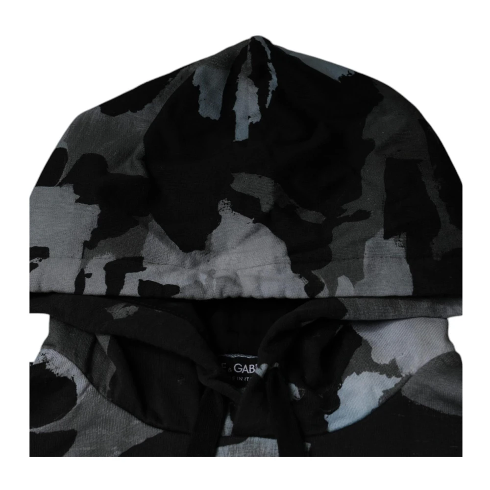 Dolce & Gabbana Camouflage hoodie met logodetails Multicolor Heren