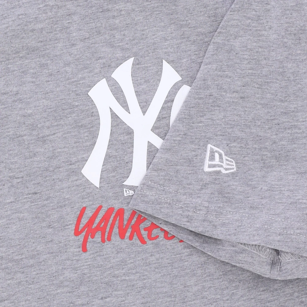 new era Yankees Logo Grafisch T-shirt Gray Heren