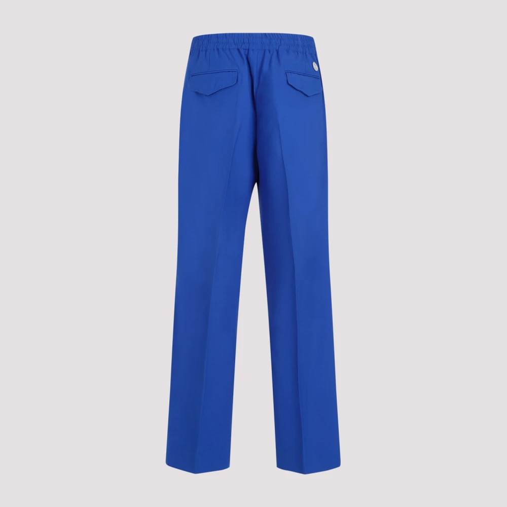 Gucci Electric Blue Katoenen Rechte Pijpen Broek Blue Heren