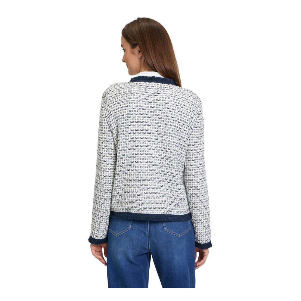 Betty & Co Gebreid vest met ronde hals White Dames