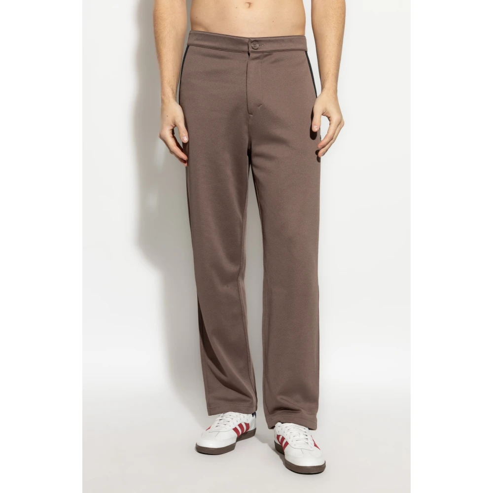 adidas Originals Broek met logo-vormige applicatie Brown Heren