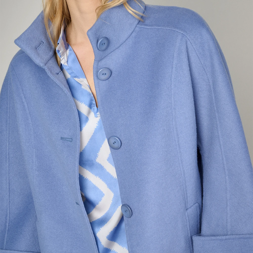Marie Méro Elegante Jeans-Blauwe Jas Blue Dames