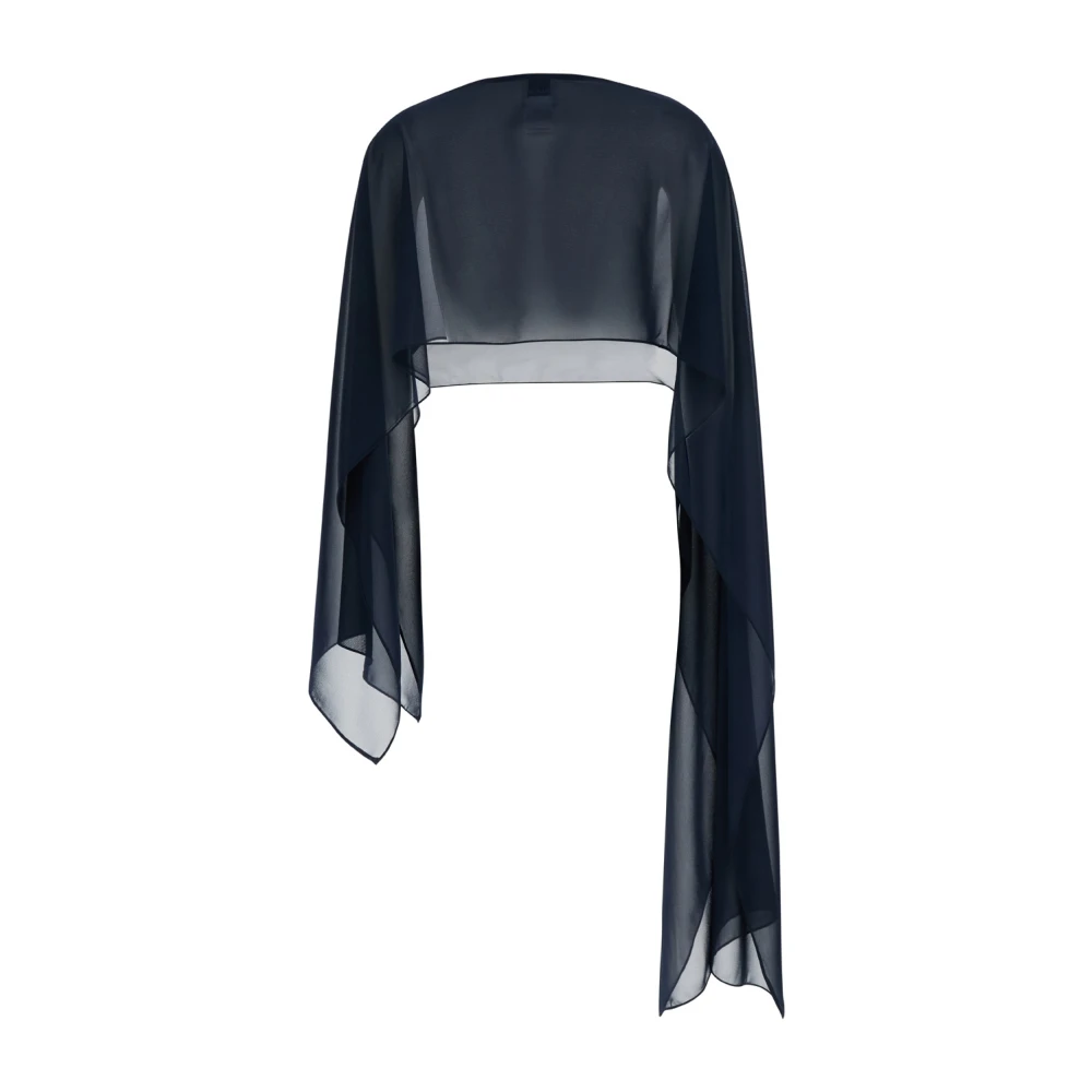 Plain Units Blauwe Doorzichtige Boothals Stola Blue Dames