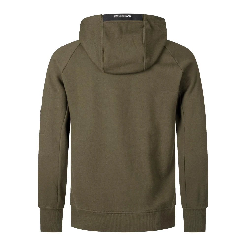 C.P. Company Diagonaal Verhoogd Fleece Hoodie Klimop Groen Green Heren