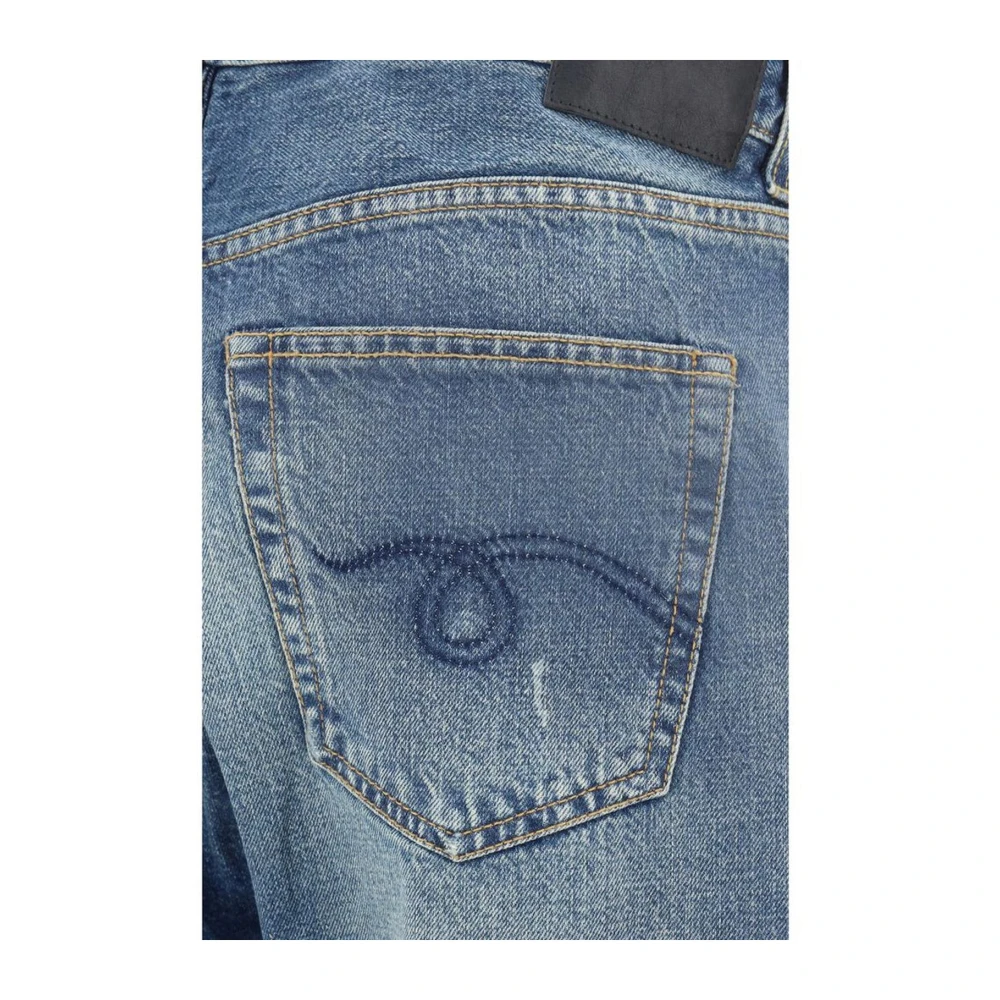 R13 Vintage Cross Over Distressed Jeans Blue Dames