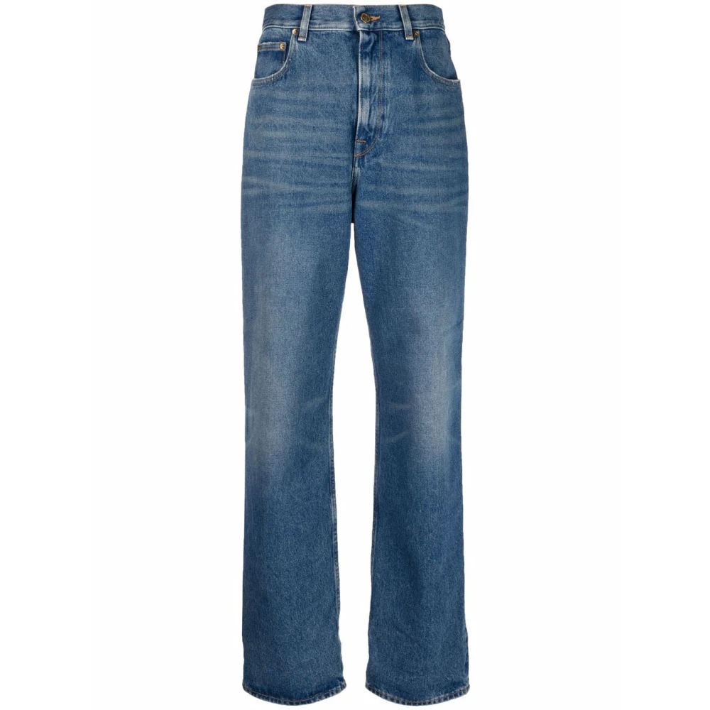 Golden Goose Women's Blue Kim Wide Leg Jeans - Straight Fit Jeans - W26 - Jeans