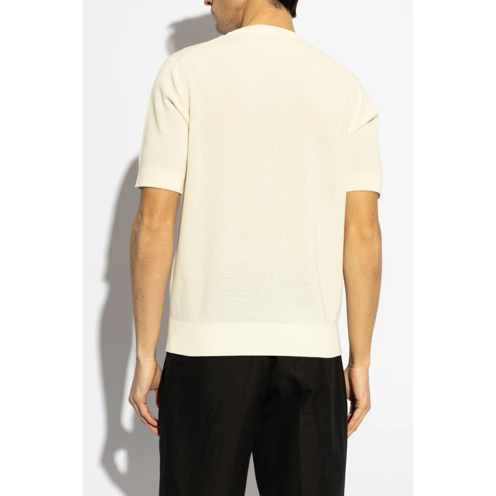 Dolce & Gabbana T-shirt met logoplaatje Beige Heren