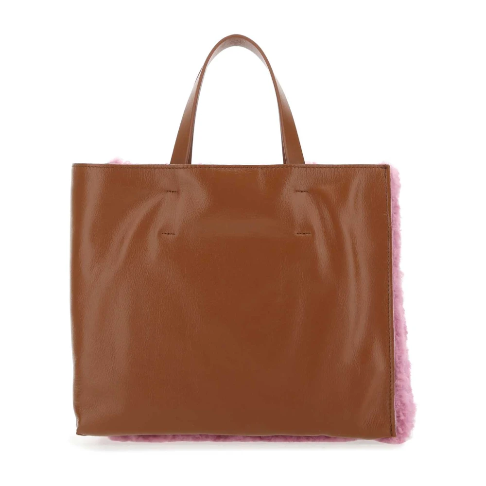 Marni Teddy Leren Winkelmand Purple Dames