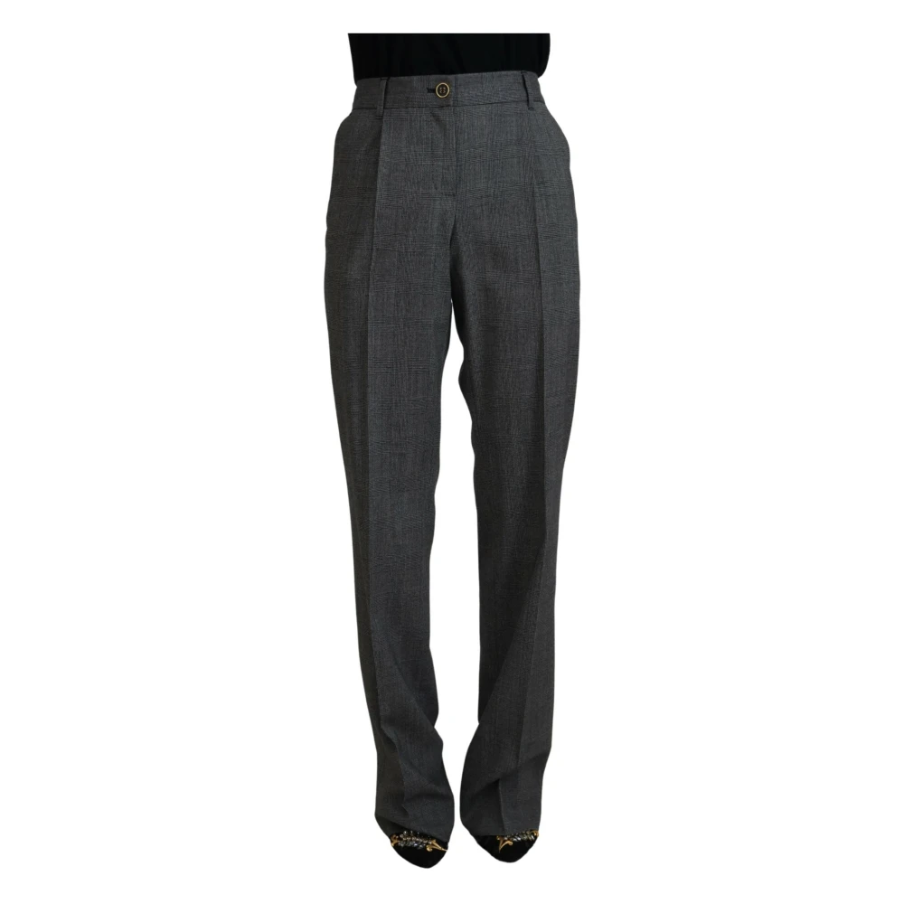 Dolce & Gabbana Gray Wide Trousers, Female, S, High Waist Trousers