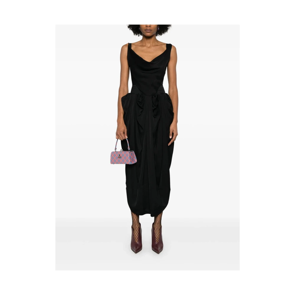 Vivienne Westwood Zwarte Cowl Neck Mouwloze Jurk Black Dames