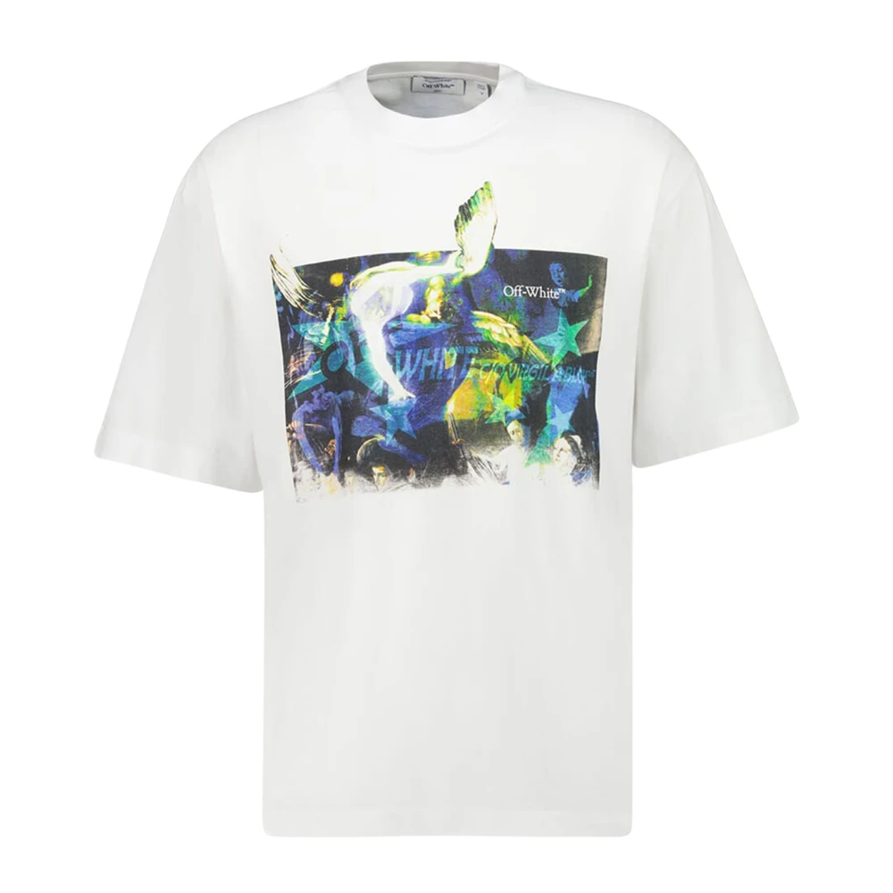 Off White Men's White Cotton T-Shirt With Logo - Off - T-Shirts - L - Tops