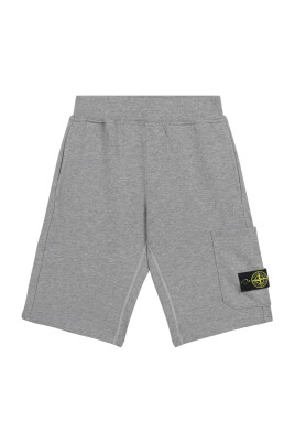 melange-grey-kids-shorts-with-logo