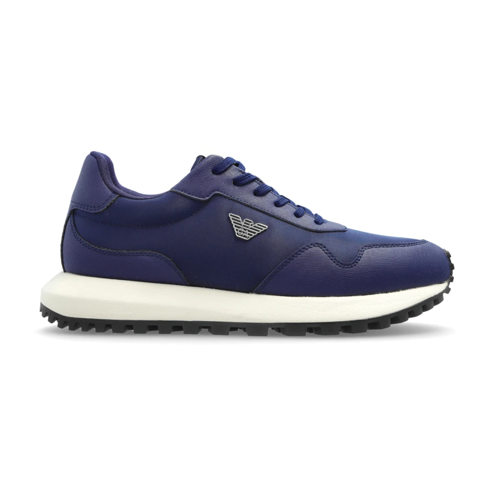 Emporio Armani Sportschoenen met logo Heren Schoenen Blauw