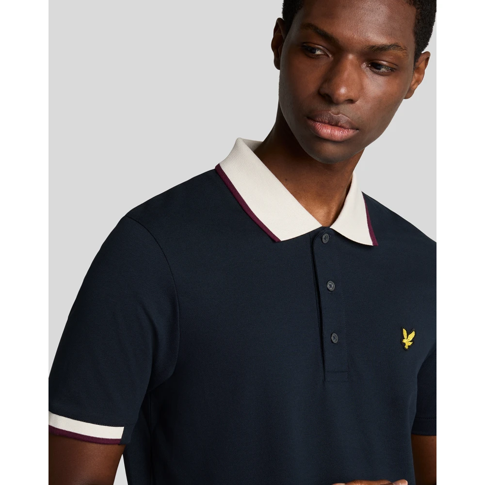 Lyle & Scott SS Polo Shirts Half Tipped Polo Shirt Gray Heren