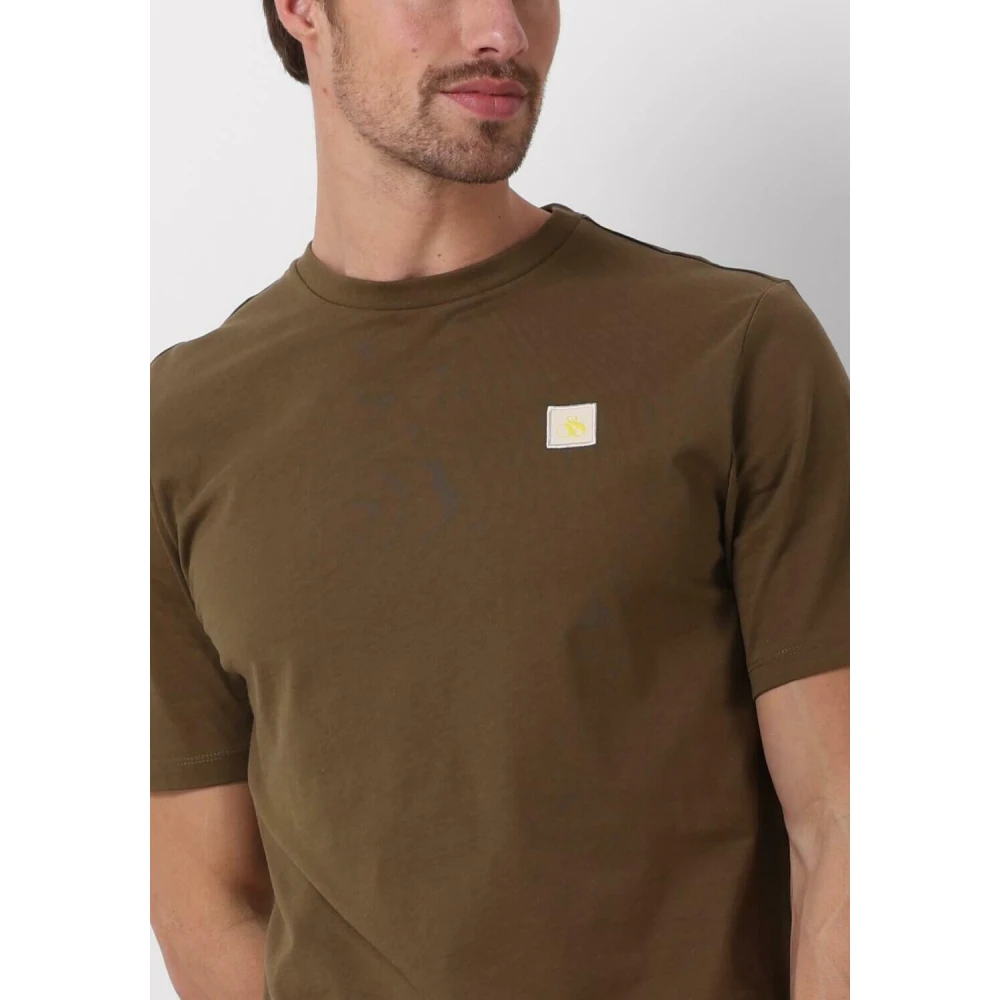 Scotch & Soda Groene Logo Badge T-shirt Green Heren