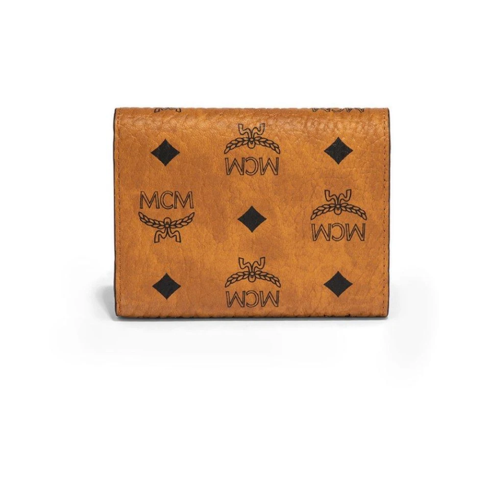MCM Tracy drievoudige portemonnee in Visetos Brown Dames